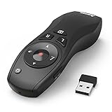 Hama Wireless Presenter roter Laserpointer, Air Maus, digitaler Stift (Fernbedienung Powerpoint Präsentation 15m Reichweite 2,4 GHz mit Lautstärkeregelung, Full-Screen, Black-Screen, inkl. Batterien)