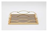 TYUTYU Tablett Fancy Products Zickzag gespiegelte Metallversprechen Engagement-Tablett, Wohnkultur, Geschenk,