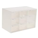 Almencla 9 Schubladen Mini Schreibtisch Aufbewahrungsbox Office/Home Organizer Schmuckschatulle Kunststoff - Weiß