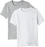 Calvin Klein Jungen T-Shirt 2PK SS Tee, Grau (White/Grey Htr 926), 170 (Herstellergröße: 14-16)