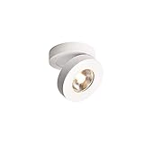 GYZLZZB Indoor LED Strahler 355 °Deckenverstellbar Downlight Nordischer Stil Aufputz COB Beleuchtung LED Aluminium Wandlampe oder Spot 3000K Warmes Licht[Energieklasse A +] (Color : Weiß)