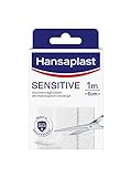 Hansaplast Sensitive Pflaster (1 m x 6 cm), zuschneidbare und hautfreundliche Wundpflaster mit Bacteria Shield & sicherer Klebkraft,