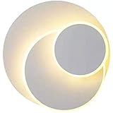 Fetcoi LED Wandleuchte 3-Schichtige Runde 15W, 350 Drehbare Modern Minimalist Wandlampe mit Warmweißes Licht für Wohn-/ Schlafzimmer Balkon Treppen, 23,5 x 23,5 x 9 cm, W