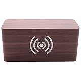 Baalaa Wecker Mit für Qi Drahtlos Ladegerät Pad Kompatibel Mit für Holz LED Digital Uhren Klang Control Funktion, Uhr Zeit, Temperatur Anzeige für Bü