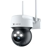 2K 3MP Überwachungskamera Aussen WLAN, 2304×1296P COCOCAM PTZ Dome WiFi IP Kamera Outdoor mit Automatische Verfolgung, Bewegungserkennung, Farbiger Nachtsicht, 355°/108° Schwenkbar, 2-Wege-Audio, IP66