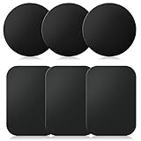 LIUCOLI Metallplatte Handy, Metallplatte für Magnet Handyhalterung 6 Stück - Metallplättchen Fuer Kfz Magnetische Handyhalter, Metall Platte mit Klebefolie für Auto Zubehör, 3 Runden und 3 Rechteck