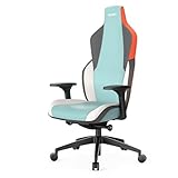 RECARO Rae Bright Blue | Hochwertiger Gaming Stuhl, individuell einstellbar und ergonomisch, auch als Bürostuhl, Gaming Chair aus Stoff mit Rollen, Blau-Orang