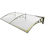 CAIJUN Polycarbonat Markise Für Fenster,Draussen Haustür Vordach zum Haustür Garten Balkon,Transparente Tafel Terassendach Überdachung,Anpassbar (Größe : 80cmx160cm)
