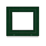 Kunststofffenster PVC Fenster Kellerfenster - 3 Fach Verglasung - 95x65 cm & 950x650 mm - Dreh Kipp - Weiß/Moosgrün - Premium (BxH 95x65 cm DIN Rechts)