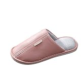 ZahuihuiM Unisex Winter Pantoletten Plüsch Warme Hausschuhe Bequeme Rutschfeste Flache Gartenschuhe Slippers Mode Einfarbig Indoor Freizeitschuhe Slip-On Clogs Herren D