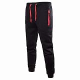 Herren Jogginghose Mode Lässig Nähte Reißverschlusstasche Trend Sport Laufhose Mit Kordelzug XXL