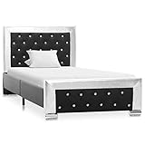 Bedframe, bettgestell mit Lattenrost mit Kopfteil Design Jugendbett, Gästebett Schlafzimmer Bett, Kinderzimmer Gästezimmer, Schw