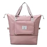 Holyfly Faltbare Reisetasche mit großer Kapazität,Sporttasche für Mit festem Gurt,Schulter Übernacht Umhängetasche mit Nasstasche,leichte wasserdichte Handtaschen Schulter für Reisen,Ausflüge O
