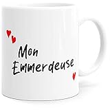 Lustige Tasse mit Aufschrift „Mon Emmerdeus“