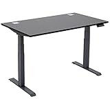 Büromöbel Online | Schreibtisch elektrisch höhenverstellbar | Schwarzes Dekor | Gestellfarbe Graphit | Maße: B 160cm x T 80cm x H 65,5-131,5 cm | Stehend & Sitzend Arbeiten | Karb