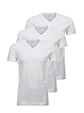 Ragman Herren T-Shirt 3er-Pack V-Neck Body Fit, Weiss, M