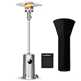 CFYP Kommerzielle Freistehende Gasheizstrahler mit Abdeckung 87 Zoll, Edelstahl Propan Außenheizung (13KW)