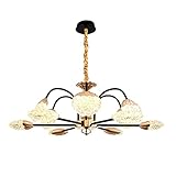 UWY Für Wohnzimmer Esszimmer Schlafzimmerlampe,Esszimmerlampe,LED Nordic Light Luxus Kronleuchter,Kreative Kunstlampe-Schwarz und Gold ohne Aurora Diode 100 * 78