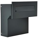 Mauerdurchwurf Briefkasten Anthrazitgrau matt C4 190-260 [mm] 3 Schlüssel Einbaubriefkasten Durchwurfbriefkasten RAL 7016
