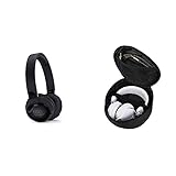 JBL Tune600BTNC in Schwarz – Noise-Cancelling On-Ear Bluetooth Kopfhörer mit integriertem Headset & Hama Kopfhörer-Tasche für On Ear/Over Ear Headset (17 x 16,5 x 6 cm, Schutztasche) schw