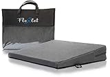 Flexlet ® Keilkissen – versch. HÄRTEGRADE FÜR Dein KÖRPERGEWICHT, 100% Baumwollbezug, geeignet für alle Stühle & Home Office, Dunkelgrau – Sitzkissen – Sitzkeilkissen – Sitzkeil [40-70kg]