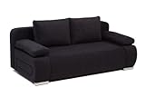 Collection AB Schlafsofa Ulm-FK Mikrofaser, schwarz 98 x 200 x 85