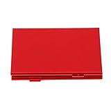 DAUERHAFT Tf-Kartenhalter,zweilagiges Kartengehäuse aus Aluminiumlegierung,12-Fach Aluminium-Aufbewahrungsbox,geeignet zum Schutz Ihrer Tf-Karte und SD-Karte vor langem Drücken und Freilegen(Red)