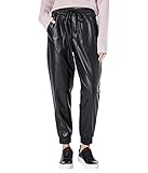 BCBGeneration Damen Faux Leather Joggers with Drawstring Hose, schwarz, X-Groß