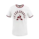 Le Coq Sportif ESS Tee Ss Nr. 3 M T-Shirt für Herren, Herren, Unterhemd, 2021263, neues optisches Weiß/rot d, XL