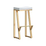 Yirunfa 1er Set Barstuhl barhocker Industrial Look, Materialmix Holz + Metall mit Fußstütze, für Bars, Bistros, Terassen Und Cafes | Auch für Eigenheim | Innen- und Außenbereich H