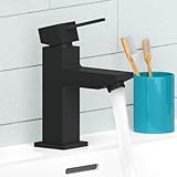 EISL NI075THI-B CALVINO Wasserhahn Bad schwarz-matt eckig, Waschtischarmatur mit kantigem Design, moderner Einhebelmischer Badezimmer, Mischbatterie fürs Waschbecken, Black