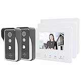 KASD Video-Türsprechanlage, 2-Draht-System 3-TLG. Monitor Kabelgebundene Video-Gegensprechanlage für Haussicherheit für V