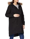 MAMALICIOUS Damen Mljessa Long Parka A. Anorak, Schwarz, S EU