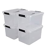 Hokky 10 Liter Aufbewahrungsbox aus Kunststoff, 4 Stück, Transportboxen mit Deck