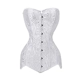 marca blanca Body Shaper Damen Shapewear mit Haken stark Bauch Weg Taillenformer atmungsaktive Figurformender Bodys Nahtlose Shaper stark formend Brustfrei Bodysuit Formbody Miederbody White S