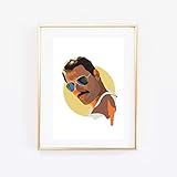Din A4 Kunstdruck ungerahmt - Freddie Mercury Portrait Grafik modern Künstler Queen Star Ikone Druck Poster B