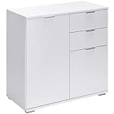 Deuba Kommode Alba mit 2 Türen 2 Schubladen 71x74x35 cm Modern Flur Wohnzimmer Sideboard Anrichte Mehrzweckschrank Weiß