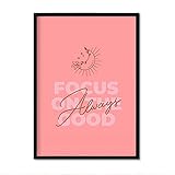 Nacnic-Marke denken Sie beim Guten. Poster mit positiven Botschaften über Selbstliebe. Innenausstattung. A4-Größe mit R