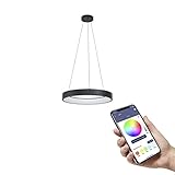 EGLO connect.Z Smart-Home LED Pendelleuchte Marghera-Z, Hängelampe, ZigBee, App und Sprachsteuerung, Lichtfarbe einstellbar (warmweiß-kaltweiß), RGB, dimmb