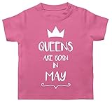 Baby Geburtstag Geburtstagsgeschenk - Queens Are Born in May 01-3/6 Monate - Pink - Baby - BZ02 - Baby T-S