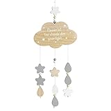 Navaris Hängedekoration Wolken und Sterne - Deko zum Aufhängen für das Kinderzimmer - Windspiel Mobile Fensterdeko - Wanddekoration unisex