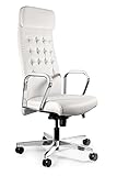 UNIQUE DESIGN FOR PEOPLE – ARES - Bürosessel Bürostuhl Schreibtischstuhl Drehstuhl Chefsessel - Naturleder Weiss HL