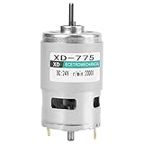 Drehmomentstarker Elektromotor, XD-775 12 V / 24 V Hochgeschwindigkeits-Doppelkugellagerbürsten-Gleichstrommotor für Tischbohrmaschine, Zuckerwatte-Maschine (24 V 20000 U/min)