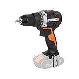 WORX WX102.9 Akku Bohrschrauber 20V – Bürstenloser Akkuschrauber - 60Nm, 2-Gang-Getriebe und LED-Licht – Akkubohrer zum Bohren & Schrauben - ohne Akku & Ladeg