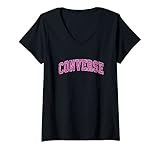Damen Converse Texas TX Vintage Sports Design Pink T-Shirt mit V