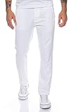 Rock Creek Herren Designer Chino Hose Regular Slim Chinohose RC-390 Weiß W33 L32