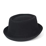 3 Stlye 4 Größe 100% Wolle Männer Pork Pie Hut für Papa Schwarz Fedora Hut für Gentleman Flat Bowler Porkpie Top Jazz Hut S M L XL