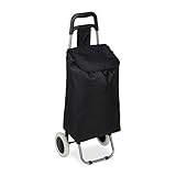 Relaxdays Einkaufstrolley klappbar, Abnehmbare Tasche 28 L, Einkaufswagen mit Rollen HxBxT: 92,5 x 42 x 28 cm, schw