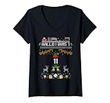 Damen Lustiger Weihnachtself für Gamer Elf 11 gaming I Bims 1 nerd T-Shirt mit V