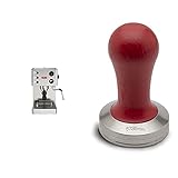 Lelit PL81T Siebträger Espressomaschine Grace & PLA471R LELIT58-Kaffee Tamper, Rostfreier Stahl, Roter Holzg